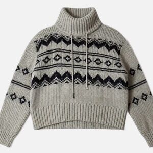 Chic Navy & White Turtleneck Sweater - Cozy High Neck Top - Size S 🤍⚓